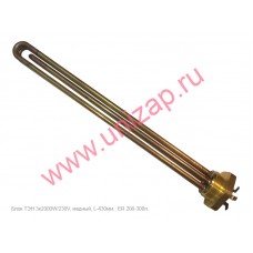 Блок ТЭН 3х2000W/230V, медный, L-430мм. Блок ТЭН 3х2000W/230V, медный, L-430мм.